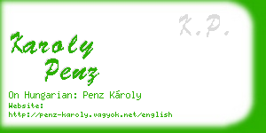 karoly penz business card